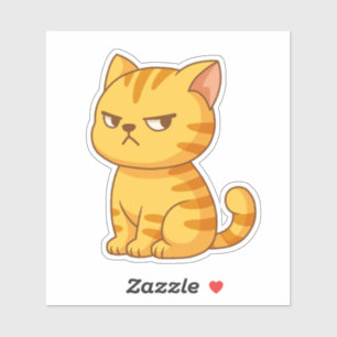 Mürrische orange getigerte Katze Aufkleber