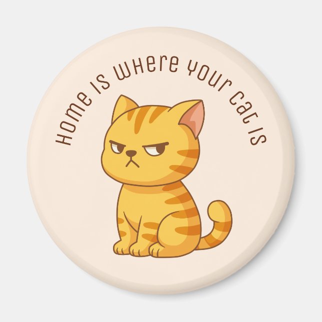 Mürrische orange getigerte Katze mit individuellem Magnet (Vorne)