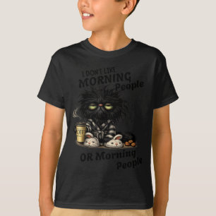 Mürrische schwarze Katzen Kaffee Liebhaber süßer M T-Shirt