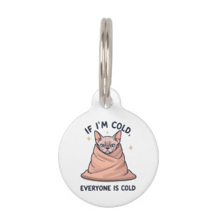 Mürrische Sphynx-Katze Kalter Humor Cartoon-Kunst Haustiermarke