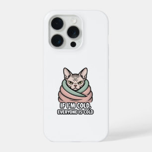 Mürrische Sphynx-Katze Kalter Humor Cartoon-Kunst iPhone 15 Pro Hülle