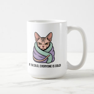 Mürrische Sphynx-Katze Kalter Humor Cartoon-Kunst Kaffeetasse