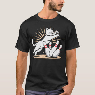 Mürrische Straßenkatze wirft Pins um Lustiges Bow T-Shirt