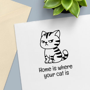 Mürrische Tabby-Katze mit individuellem Text Permastempel