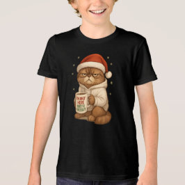 Mürrische Weihnachtskatze mit Santa-Hut Tri-Blend Shirt