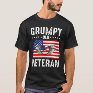 Mürrischer alter patriotischer Veteran Militärvete T-Shirt