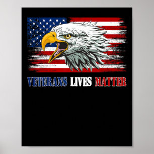 Mürrischer alter Veteran Amerikanische Adler-Flagg Poster
