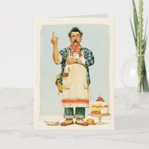 Mürrischer Bäcker und Erdbeerkuchen Karte