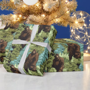 Mürrischer Bigfoot tief im Wald Geschenkpapier
