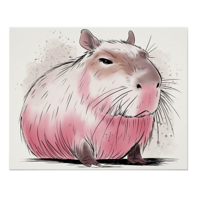 Mürrischer Capybara Poster (Vorderseite)