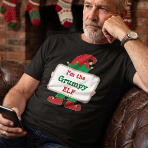 Mürrischer Elf Personalisiertes Weihnachtselfen- T-Shirt