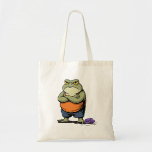 Mürrischer Frosch Lustiger Cartoon-Frosch Tragetasche
