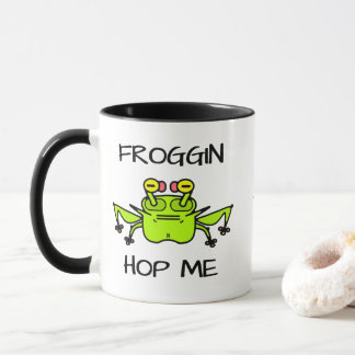 Mürrischer Frosch seltsame Cartoon-Kreatur Tasse