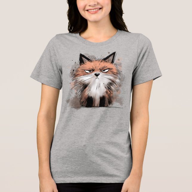 Mürrischer Fuchs Tri-Blend Shirt (Vorderseite)