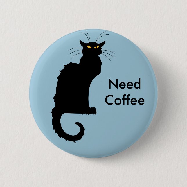 Mürrischer Katzenbedarfs-Kaffeeknopf Button (Vorderseite)