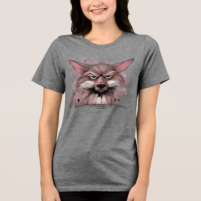 Mürrischer Kojote Tri-Blend Shirt (Vorderseite)