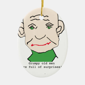 Mürrischer lustiger alter Mann Keramikornament
