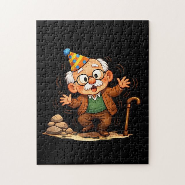 Mürrischer Opa steht zu schnell auf Witz Puzzle (Vertikal)