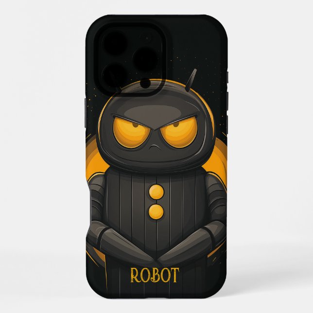 Mürrischer Roboter Personalisiert iPhone Hülle (Rückseite)