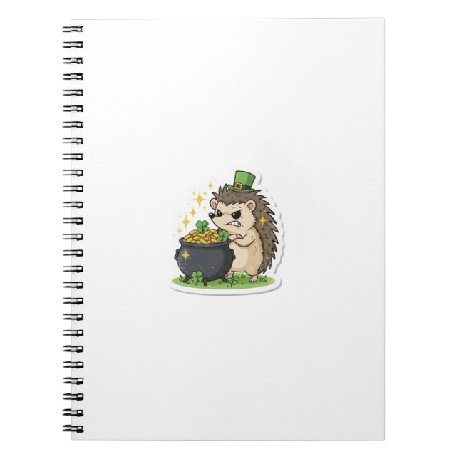 Mürrischer Schatzhüter Igel St.Patrick's Day Notizblock (Vorderseite)