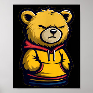 Mürrischer Teddybär sucht Jungen und Mädchen Poster