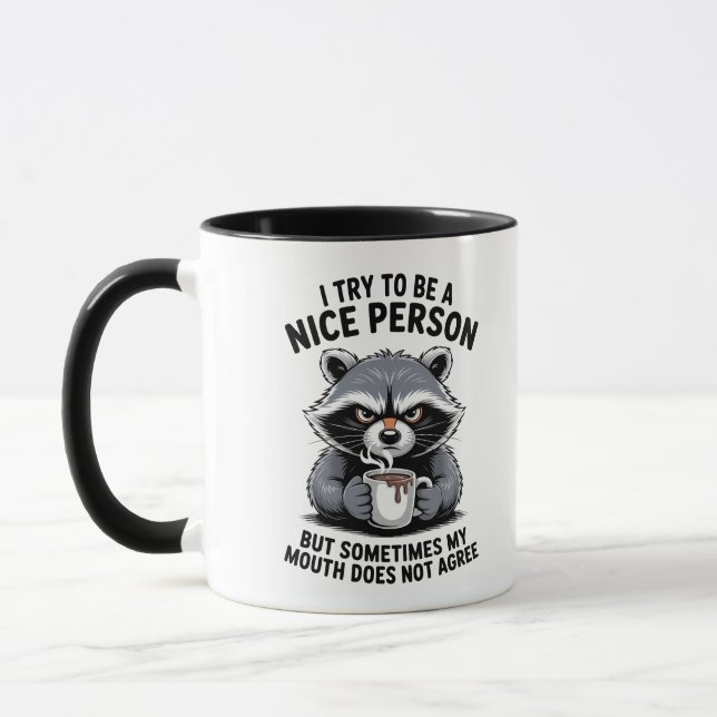 Mürrischer Waschbär-Kaffeebecher Tasse (Links)
