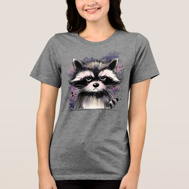 Mürrischer Waschbär Tri-Blend Shirt (Vorderseite)
