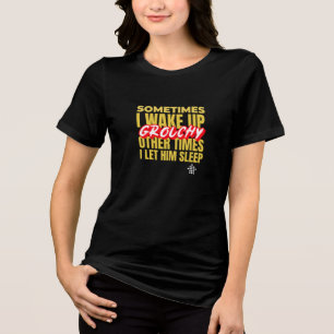 Mürrischer Weckruf Lustiges Paar Tri-Blend Shirt