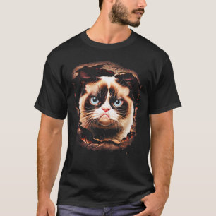 Mürrisches Gesicht Lustige Katze Grafik Katzenlieb T-Shirt