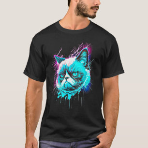 Mürrisches Gesicht Lustige Katze Grafisch Katzenli T-Shirt