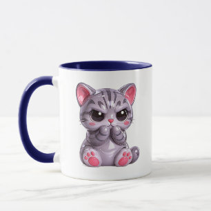 Mürrisches Kätzchen Cute Glänzende Katze Tasse
