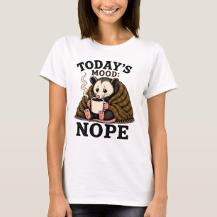 Mürrisches Opossum Kaffee Lustiges Morgen-Design T-Shirt