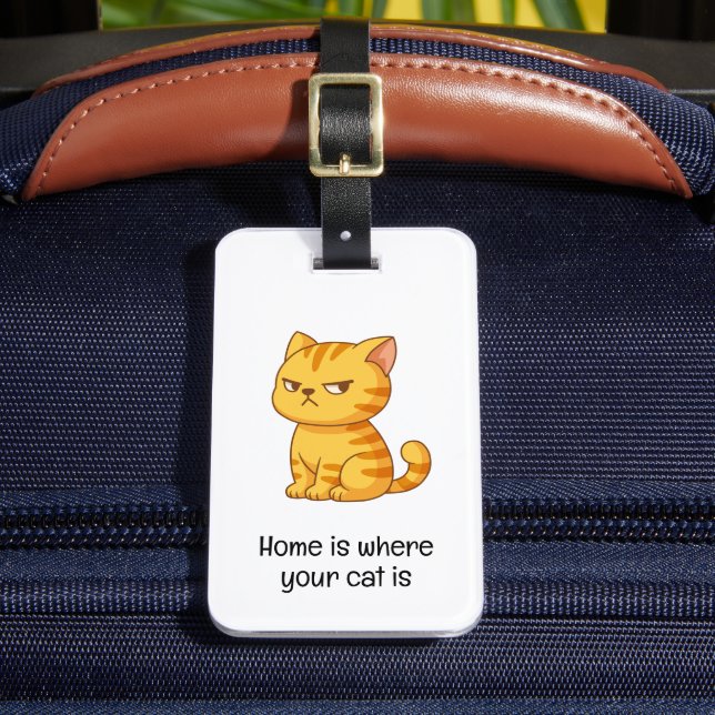 Mürrisches Orange Tabby-Kat Zitat Gepäckanhänger (Vorderseite Insitu 2)
