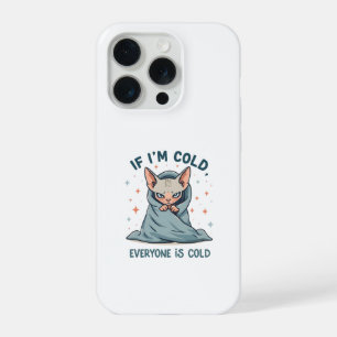 Mürrisches Sphynx-Katze-Kalt-Humor-Cartoon-Design iPhone 15 Pro Hülle