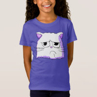 Mürrisches weißes Katzen-Shirt