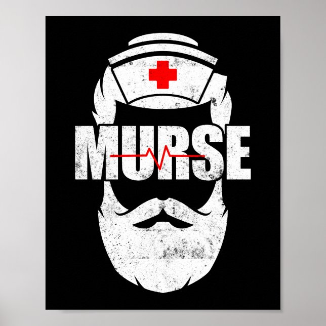 Murse Funny Murse Male Nurse Man Poster (Vorne)