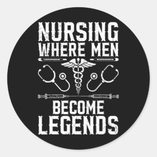 Murse Male Nurse Student Man Nurses Murse Rn Gradu Runder Aufkleber