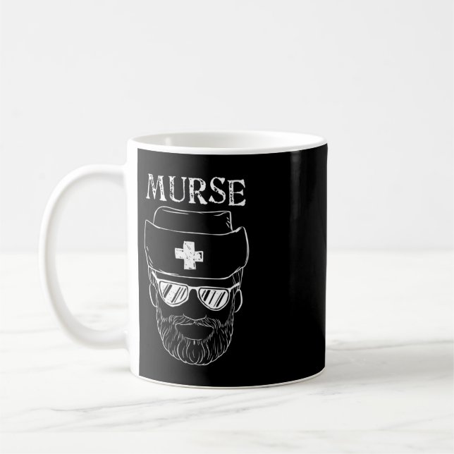 Murse Nurse Man Funny Tshirt Geschenk für männlich Kaffeetasse (Links)