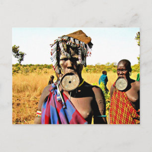 Mursi people (Mun) Postkarte