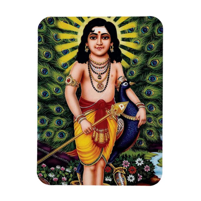MURUGA, Kanda, Karthikeya, hinduistische Gottheit Magnet (Vertikal)