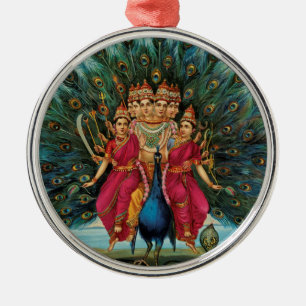 Murugan Kartikeyan Skanda Subrahmanyan Hindu Deity Silbernes Ornament