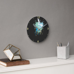 Murugi Home Dekor Breezy Ticks Runde Wanduhr