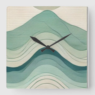Murugi Zuhause & Decke Whimsical Flow Square Acryl Quadratische Wanduhr