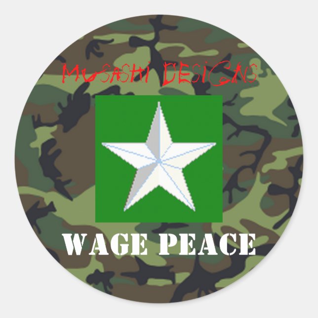 Musashi entwirft einen Wage Peace Sticker (Vorderseite)