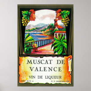 Muscat De Valence WeinetikettEuropa Poster