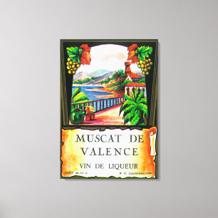 Muscat De Valence Wine LabelEurope Leinwanddruck