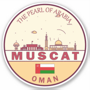Muscat Oman City Skyline Emblem Aufkleber
