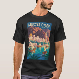 Muscat Oman Illustration Reise Kunst Vintage T-Shirt