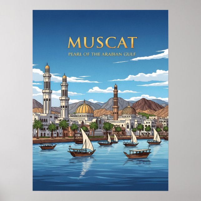 Muscat Oman Uferstadt Poster (Vorne)