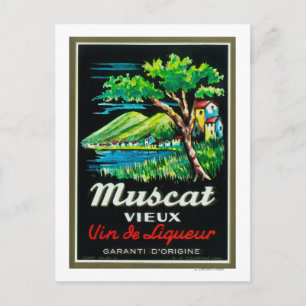 Muscat Vieux WeinetikettEuropa Postkarte